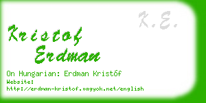 kristof erdman business card